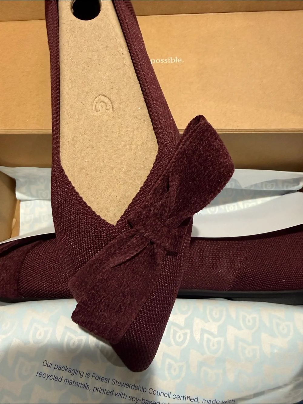Rothy's Syrah Bow Point II Pointed Toe Flats size 9.5 New in Box!